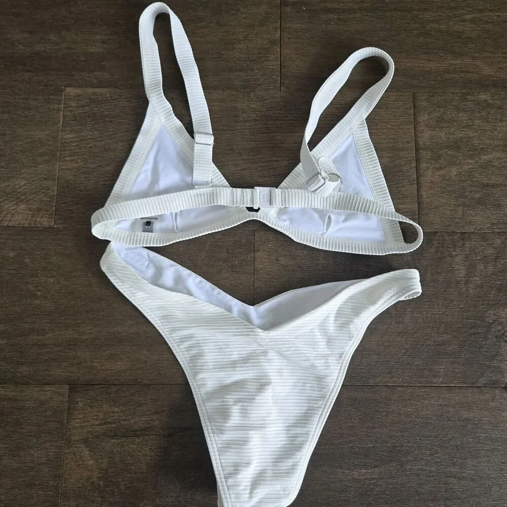 Blackbough Floral Bikini Set Off-white Women’s Swim 2 Piece Swimming Suit Size M